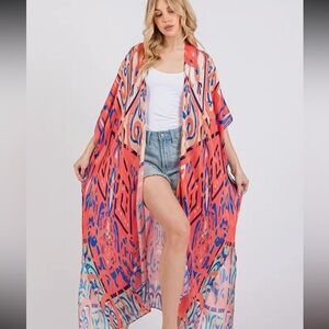 309. COST!🛑 red blue  Multicolor kimonos dusters resort